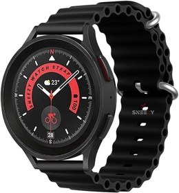 Resim Huawei Watch GT Runner-Sport 46mm- GT2 E 22mm İle Uyumlu Seaflex Ocean Silikon Kordon Siyah Siyah 