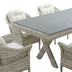 Resim Spark | Rehome 100x200 Rattan Bahçe Masa Takımı | 316 