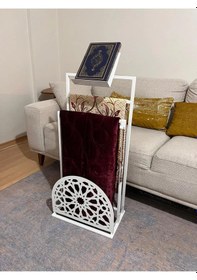 Resim Meva Rahleli Seccade Askısı ,islami Dekor, Ramazan Dekoru Beyaz 