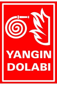 Resim izmirdenet Yangın Dolabı Kendinden Yapışkanlı Etiket 17,5 X 25 Cm 