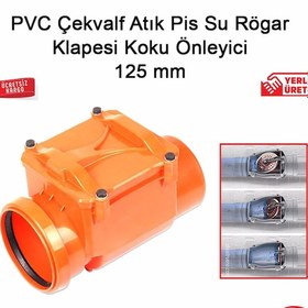 Resim Pvc Çekvalf Atık Pis Su Rögar Klapesi Koku Önleyici 125 Mm 
