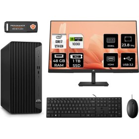 Resim Hp Pro Tower 400 G9 Intel Core I7 12700 48GB 1tb SSD GT1030/4GB 23.8" Fhd Monitör Fdos 6U3M9EA Masaüstü Bilgisayar & Per4 USB Bellek 6U3M9EAMNT3343 