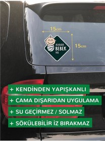 Resim Baluna Arabada Bebek Var Araba Etiketi 
