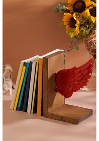 Resim Anadolia Melek Kanadı Kırmızı Dekoratif Kitap Desteği 