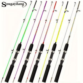 Resim Sougayialng 2 Bölmeli Yem Balıkçılık Çubuğu - Katı Reçine, Çok Renkli (Yeşil, Mor, Sarı, Siyah, Beyaz), Buz ve Sinek Balıkçılığı Çubuğu, Ergonomik Tutma Kolu, Dayanıklı ve Hafif Tasarım 