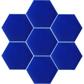 Resim Armada Çini 15x17 Cm Düz Kobalt Altıgen Seramik 