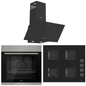 Resim Ferre XE61MDV - SS205 - D086 Inox - Siyah Ankastre Set 