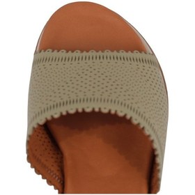 Resim Napa Shoes Kadın Lazer Kesimli Perfore Düz Taban Rahat Terlik Napa-1204 Yeşil 