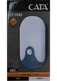 Resim Cata 12w Sensörlü Dekoratif Led Aplik Ct 7093 Beyaz - Gri 