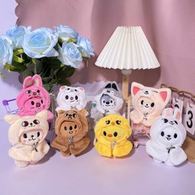 Resim K-POP Stili Sevimli Peluş Bebek, Çıkarılabilir Pelerin - Yumuşak Peluş Hayvan Kostümü, Karışık Renkler, Çantalar, Sırt Çantaları ve K-POP Hayran Aksesuarları için Sevimli Karikatür Karakter, Sırt Çantası Süsü, Oyuncu Tasarım, Dayanıklı Dolu Hayvan 