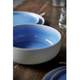 Resim Studio Round North Seramik Makarna Kasesi Mat Beyaz/parlak Nehir Çap: 19 cm 