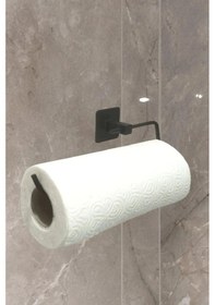 Resim Yapışkanlı Siyah Uzun Havluluk Rulo Havluluk Kare Havluluk Ve Wc Kağıtlık Seti Siyah 