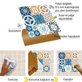 Resim Tink Kendinden Yapışkanlı Kontrast Desenli Pvc Karo 30x30 cm 4 Adet 0,36 M2 