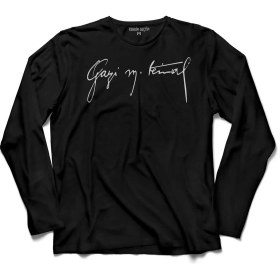 Resim Kendim Seçtim Gazi Mustafa Kemal Atatürk Imzalı 1881 10 Kasım Uzun Kollu Tişört Baskılı Çocuk T-Shirt 
