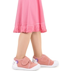 Resim Kiko Kids Catly Cırtlı Kız Bebek Ilk Adım Panduf Ayakkabı Pudra 