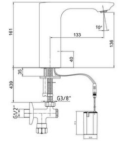 Resim ECA Compact Fotoselli Pilli Çift Su Girişli Lavabo Bataryası 108108037 