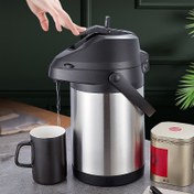 Resim 3L Paslanmaz Çelik Vakum Yalıtımlı Sıcak Su Termosu Hava Basınç Sistemi ve 304 İç Tank ile - Enerji Verimli, Ergonomik Saplı, Ev, Ofis, Mutfak Kullanımı için Güvenlik Kilidi 