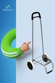 Resim ARTE VİVA Lüks Pazar Arabası Ses Yapmaz Tekerlekli, Su Geçirmez Çantalı 