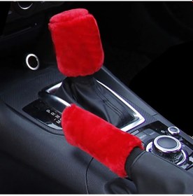 Resim Araba Konfor İnce Peluş Araba El Freni Yatak Örtüsü Seti İki Set Kış Sıcak Red Red 