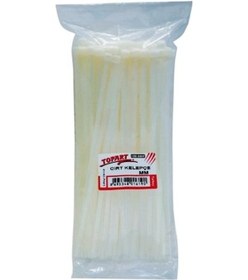 Resim Topart 3.6X300Mm Beyaz Plastik Cırt Kelepçe Kablo Bağı 100 Adet 