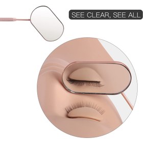 Resim Büyük Makyaj Aynası Kirpik Uzatma Kontrol Malzemeleri Paslanmaz Çelik Kirpik Aynası 