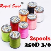 Resim Royal Sissi 2 makara/paket 250D büyük sinek ipliği esnek&güçlü 3/0 alt gövde sinek bağlama ipliği levrek&turna&som balığı sinek balıkçılığı sinek desenleri yapımı için, Royal Sissi 