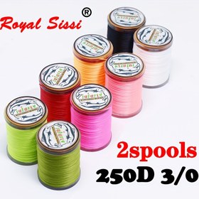 Resim Royal Sissi 2 makara/paket 250D büyük sinek ipliği esnek&güçlü 3/0 alt gövde sinek bağlama ipliği levrek&turna&som balığı sinek balıkçılığı sinek desenleri yapımı için, Royal Sissi 