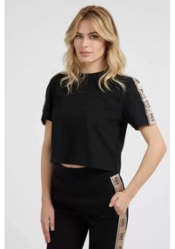 Resim Guess Kadın Siyah Yanı Logolu T-shirt Siyah 