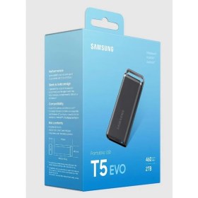 Resim Samsung 2TB T5 Usb 3.2 (Okuma 1050MB - Yazma 1000MB) Siyah Taşınabilir SSD Disk MU-PH2T0S-WW 
