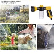 Resim Dianziye Yeşil Plastik Tpr Köpük Sprayer Seti - Yüksek Basınçlı Araba Yıkama Silgi, Sabun Dağıtıcı Ve Mavi Eldiven Kombinasyonu 