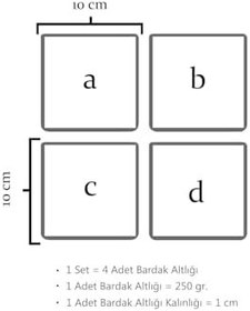 Resim Oscar Stone Decor Baskılı Doğaltaş Bardak Altlığı 4'Lü Set Desen Tile 4Dsn-025 