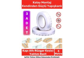 Resim Carlburn Rüzgar Kesici Ses Böcek Toz Önleyici Yalıtım Kapı Pencere Isı Izolasyon Şeffaf Şerit Bant 5mt 3 Adet 