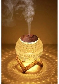 Resim Akfa Hava Nemlendirici Buhar Makinesi Ahşap Detaylı Full Led Gece Lambası Şeffaf 