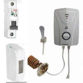 Resim ARTEMİS Bakır Rezistanslı Elektrikli Şofben Aydın derya Sigorta Ve Kutus Dahil Paket 