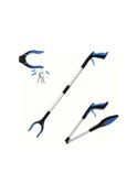 Resim Chuangyinshop 1 Adet Ergonomik Metal Katlanır Kıskaç, 32 İnç Hafif Genç Pençe, Yaşlılar İçin Kolay Tutuş, Çok Amaçlı Çöp Toplama Aparatı Mavi 