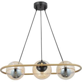 Resim Taşcan Aydınlatma Malo 3 Lü Siyah Eskitme Bal Camlı Çocuk Odası Kolidor Mutfak Yatak Odası Salon Avize 