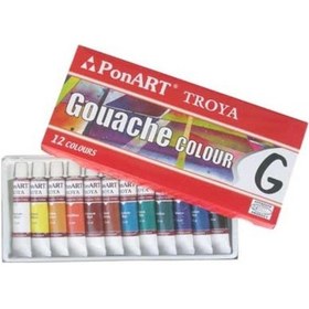 Resim Ponart Troya Guaj Boya 12 Renk X 12 Ml. Çok Renkli 