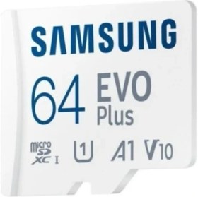 Resim Samsung Evo Plus Microsd Hafıza Kartı 64 MB-MC64KA/TR - 130 Mb/sn 