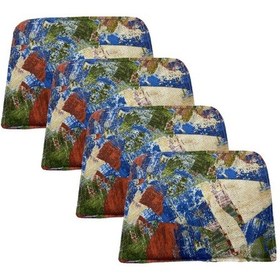 Resim Knsz sırt minderi 4 lü mazlum geometrik desen cırtlı tel sandalyesi sırtı için 