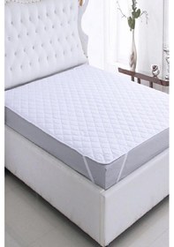 Resim Mycey Kapitoneli Sıvı Geçirmez Alez 100x200 Cm Tek Kişilik Köşe Lastikli Beyaz 