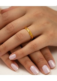 Resim Çgk Çiğdem Gürel Kuyumculuk Çgk 14 Ayar Altın Burma Yüzük- Bilezikle Takım-şık Gösterişli Model Yaldız 