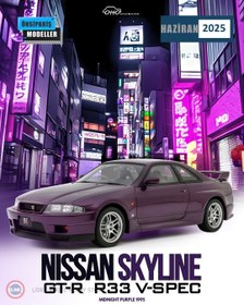 Resim 1:18 1995 Nissan Skyline GT-R R33 V-Spec Midnight Purple 