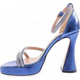 Resim Dgn 3581-23y Kadin Kristal Taşli Çapraz Bantli Kalin Topuklu Sandalet 3581-2271-R15018 Mavi 