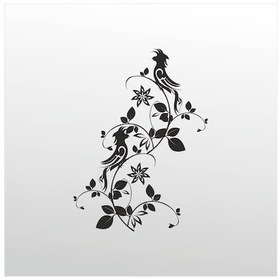 Resim Folyo Sticker Kuş Deseni Adkpquy751 130cm Uzunluk Siyah 