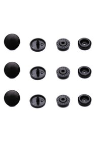 Resim Monako Limited Edition 30 Adet Siyah Çıtçıt Plastik Çıtçıt, T5 = 12,4 Mm, Dikişsiz Kolay Takılır, Siyah Çıt Çıt Seti 