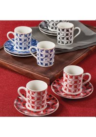 Resim Güral Porselen Atina 12 Parça 6 Kişilik Bone Türk Kahvesi Fincan Takımı - 2411 Beyaz 