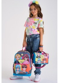 Resim Coral High Kids Gri Mavi Pembe Anime Desenli 3 Lü Okul Çanta Seti Set0123737 
