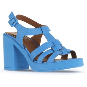 Resim Bueno Shoes Turkuaz Deri Kadın Topuklu Sandalet 01wa1600 