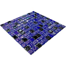 Resim MozaiKristaL Havuz Ve Tüm Yüzeyler Için 25x25 Mm. Hologramlı Mavi-turkuaz Mix. Cam Mozaik. (1 M2 FİYATIDIR) 