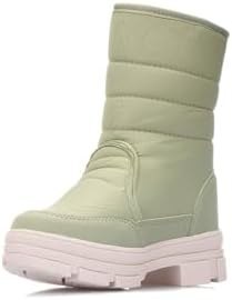 Resim Günlük Içi Termal Kaydırmaz Taban Cırtlı Kadın/Kız Yeşil Kar Botu 